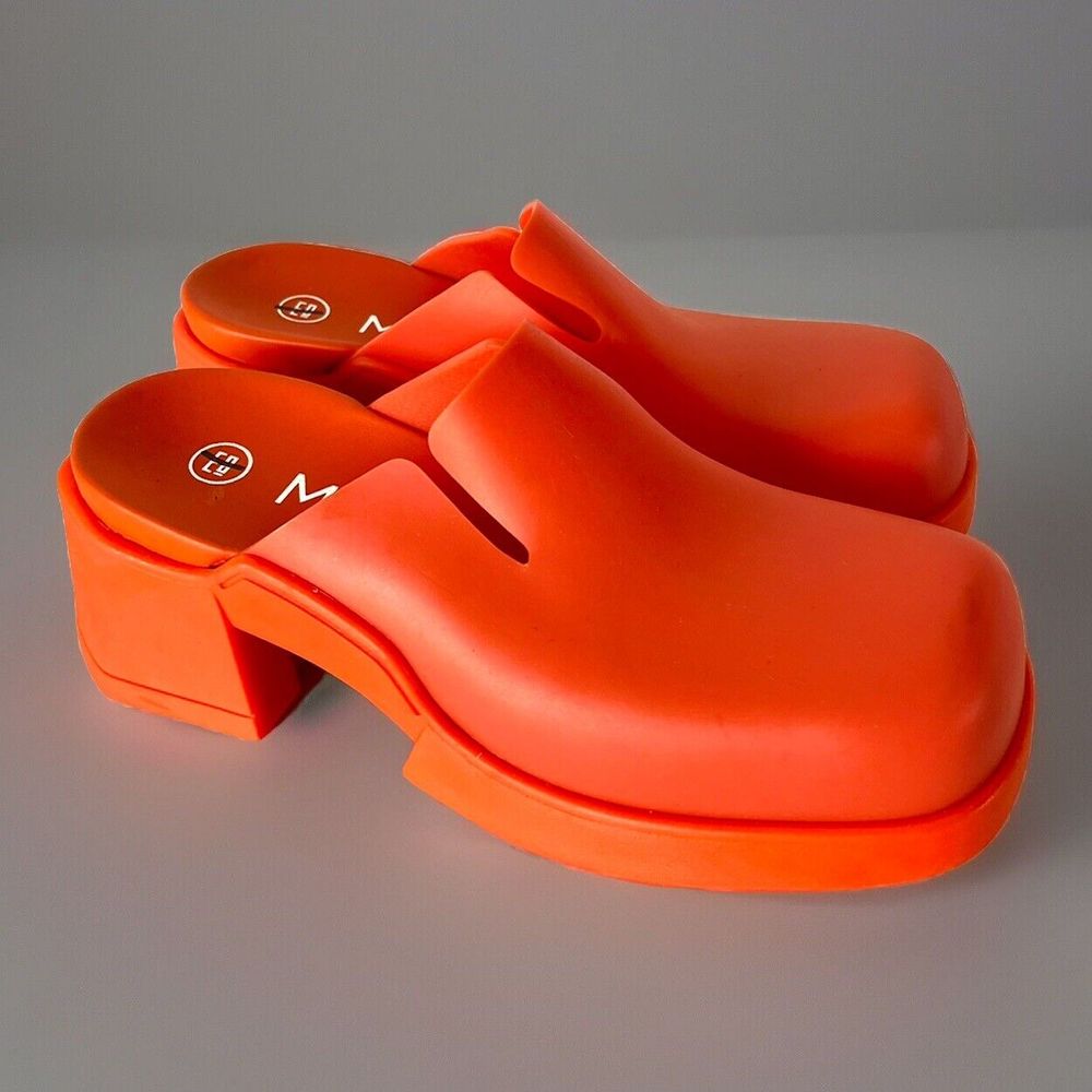 E8 Miista Blissa Mules Orange Shoes Womens Eu 36 Us 5.5 Boho Casual Rubber Nwob
